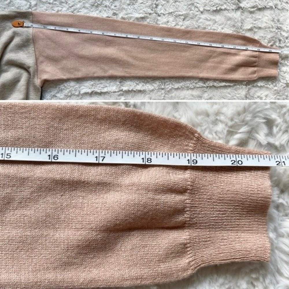 Rebecca Taylor Colorblock Crewneck Sweater Camel S - Picture 11 of 11